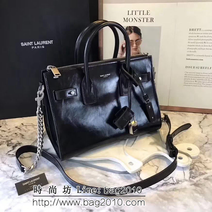 YSL聖羅蘭 最高版本 進口山羊紋油蠟皮手提肩背包 591715 YAS1075
